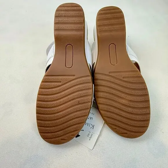 NIB Kim Roger’s Krystal White Slip On Ultra Comfort Wedge Sandals 8M Man Made - Picture 11 of 16